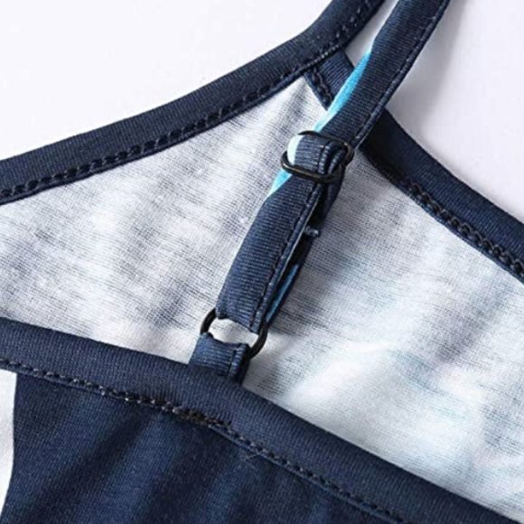 Elegant Navy and White Leaf Print Midi Dress - Picture 4 of 13